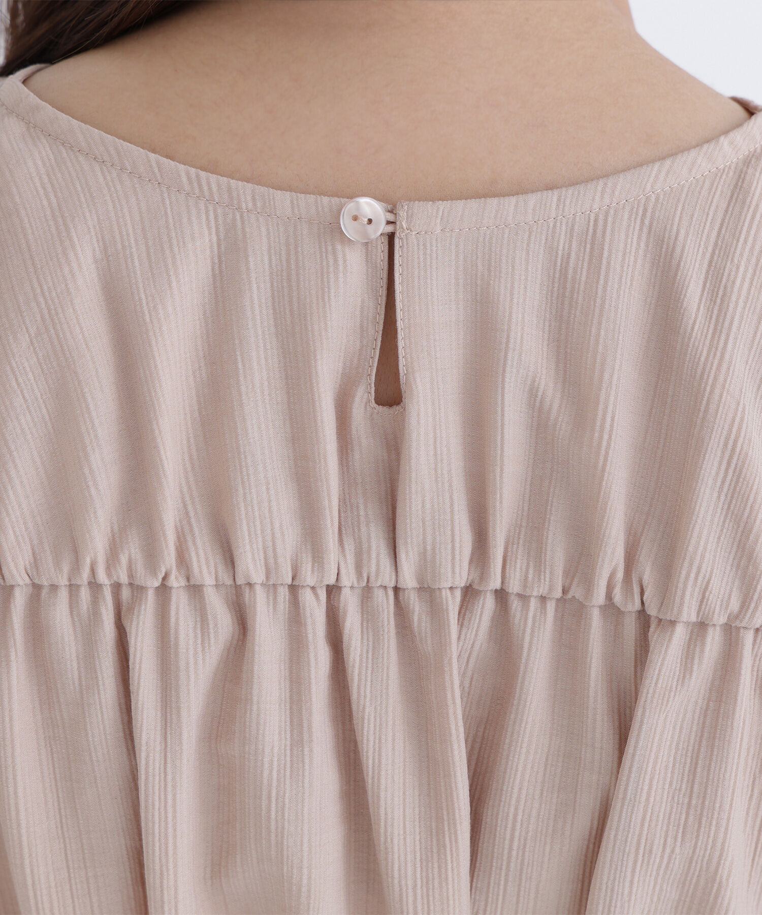  「フロントリボンペプラム楊柳ブラウス」|シャツ・ブラウス|