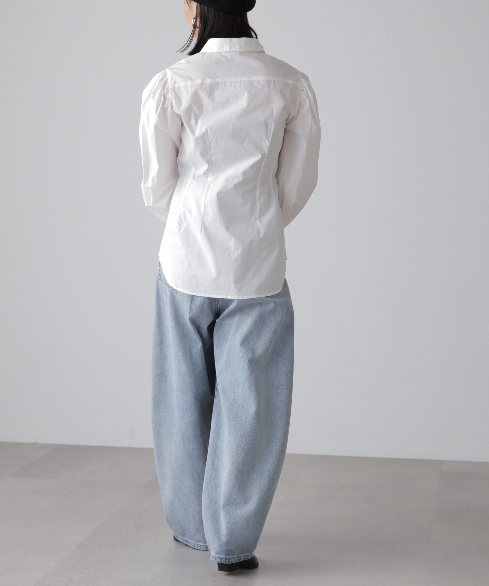  「ウエストシェイプミドル丈シャツ」|シャツ・ブラウス|