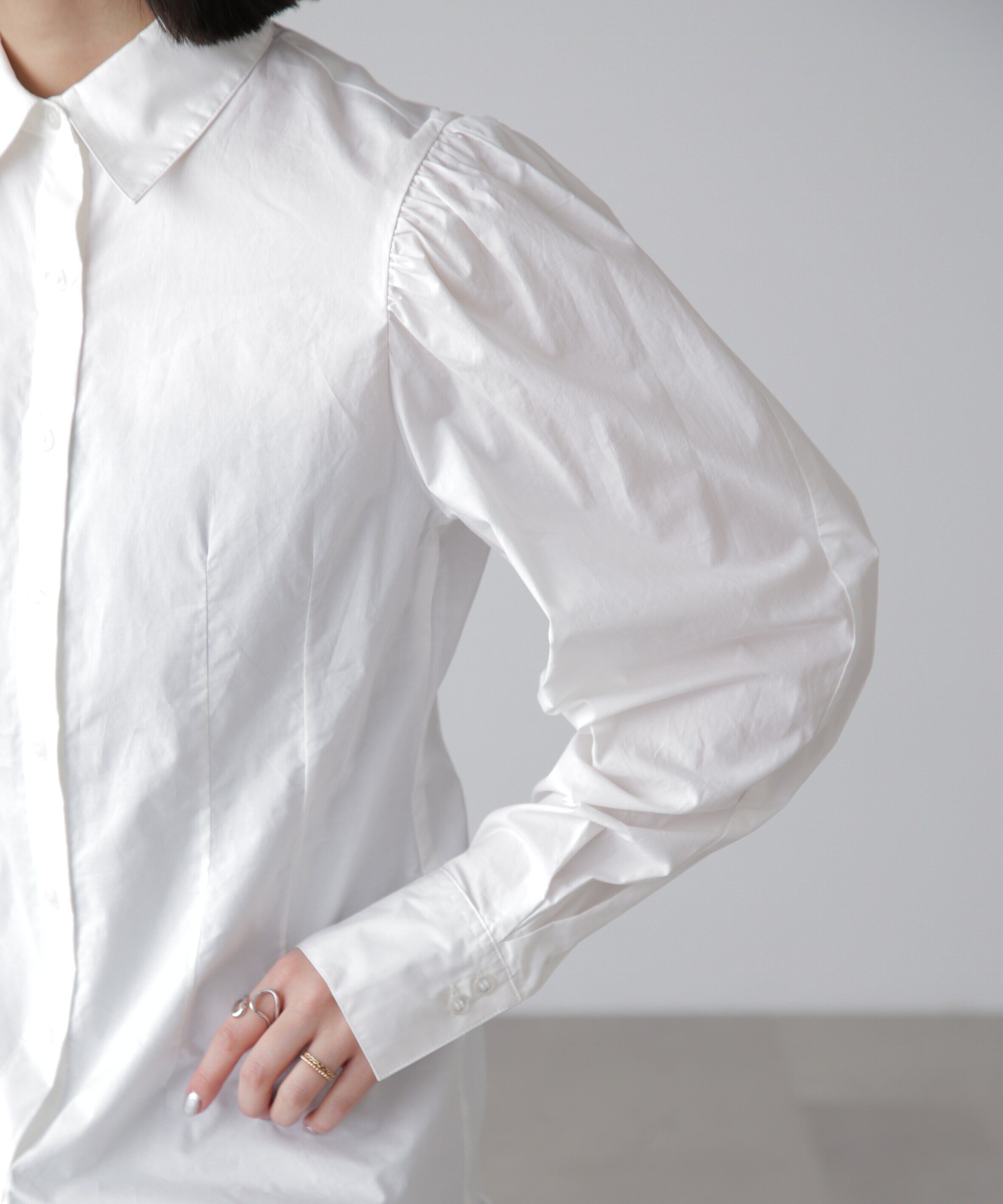  「ウエストシェイプミドル丈シャツ」|シャツ・ブラウス|