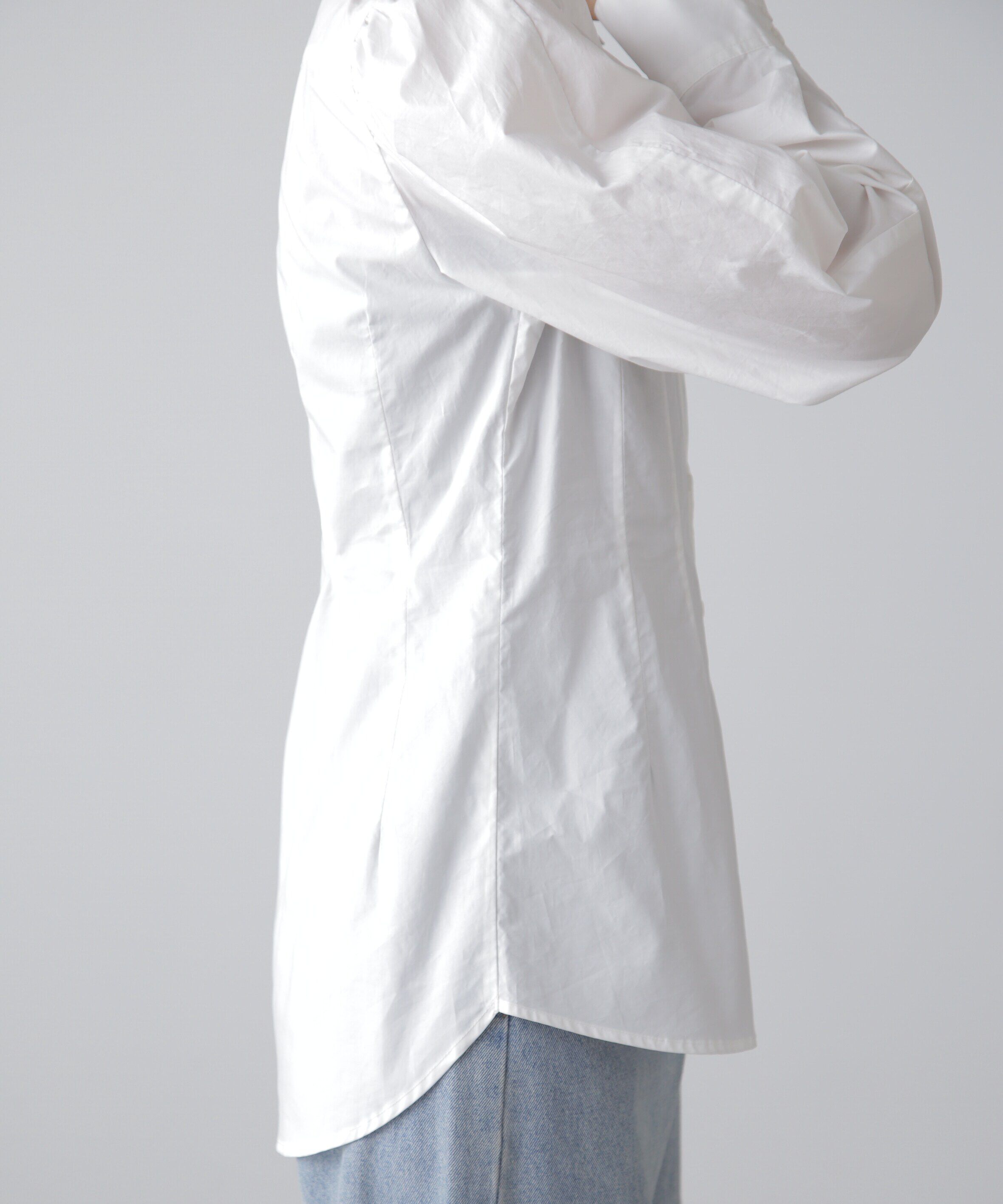  「ウエストシェイプミドル丈シャツ」|シャツ・ブラウス|