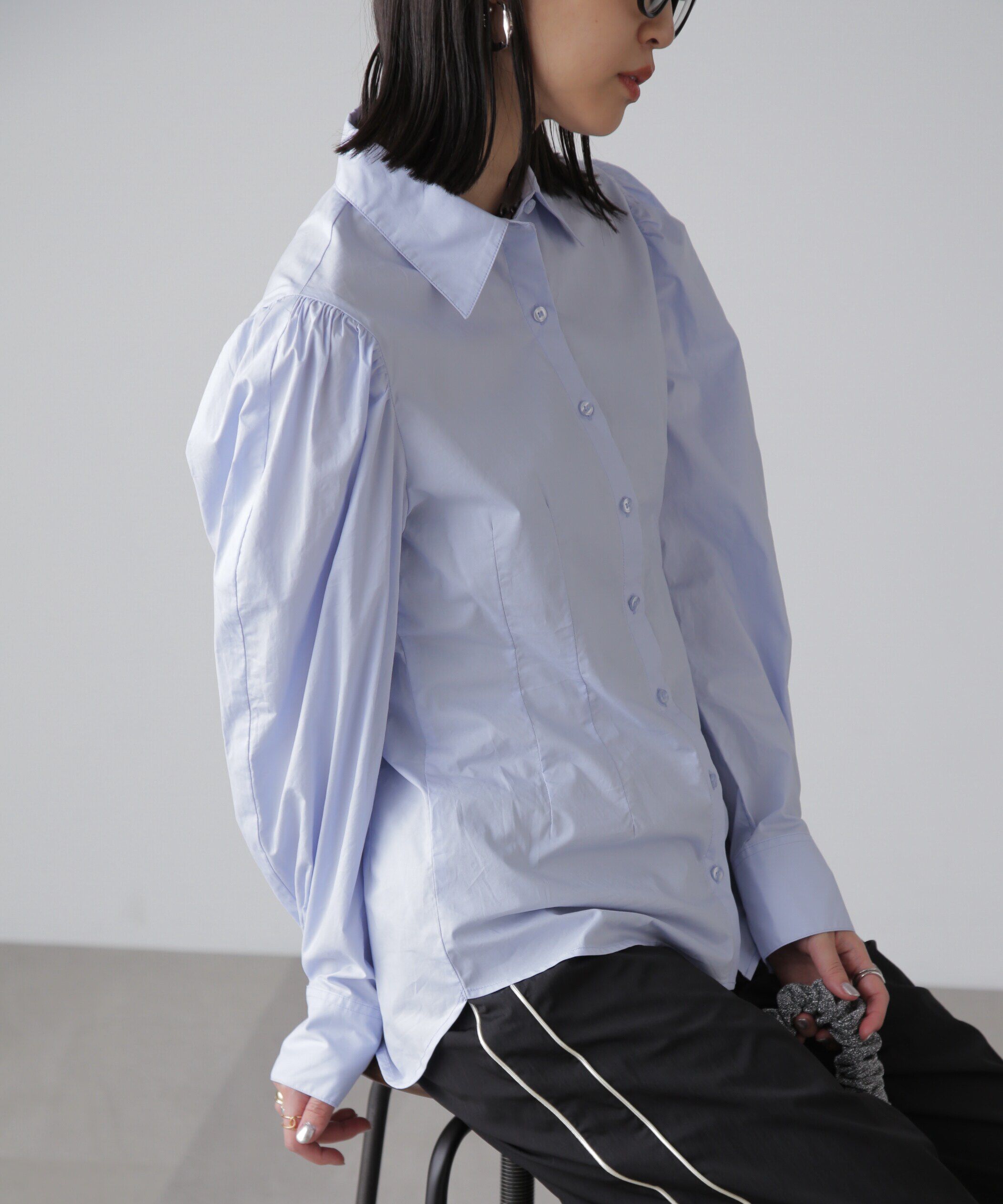  「ウエストシェイプミドル丈シャツ」|シャツ・ブラウス|