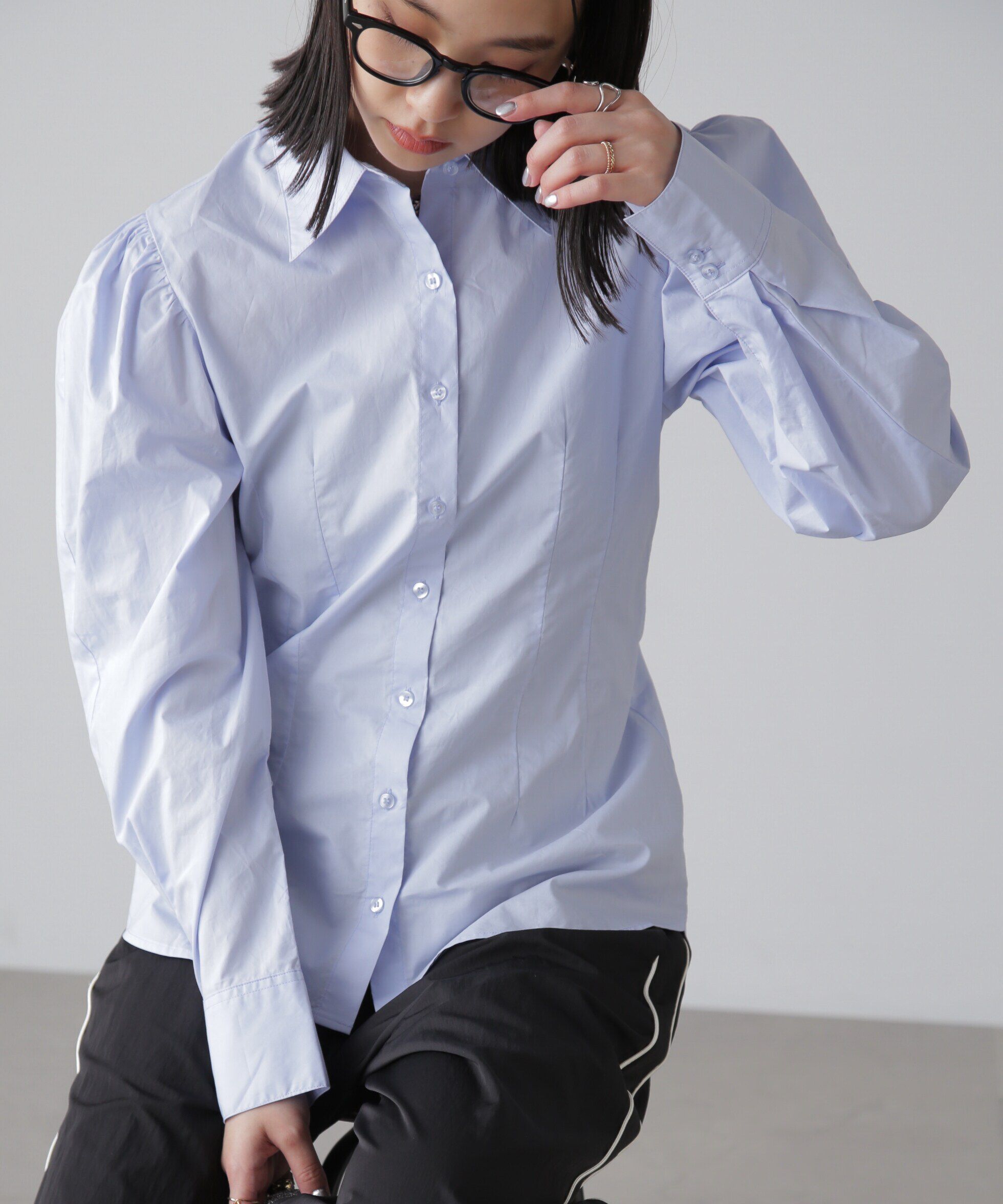  「ウエストシェイプミドル丈シャツ」|シャツ・ブラウス|