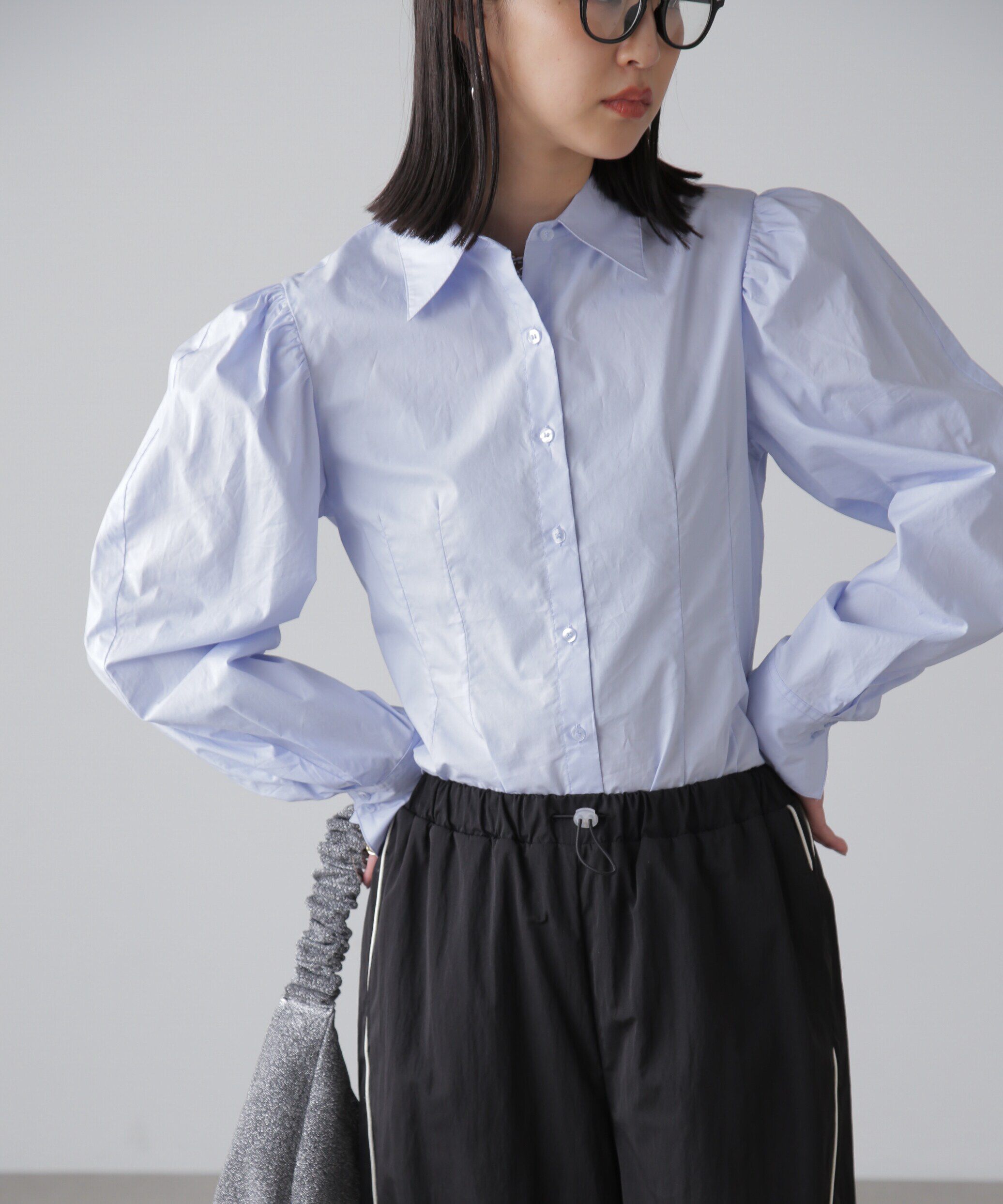  「ウエストシェイプミドル丈シャツ」|シャツ・ブラウス|