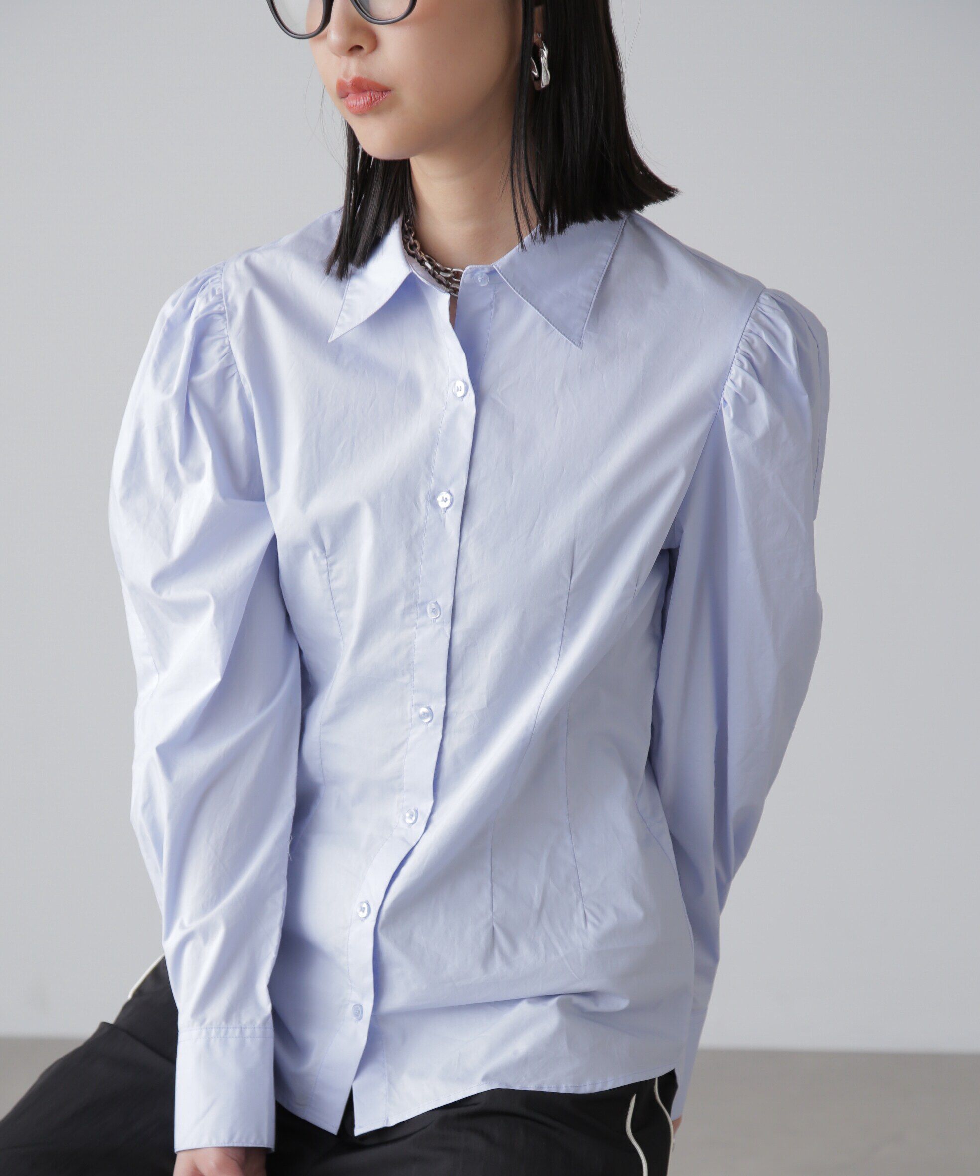  「ウエストシェイプミドル丈シャツ」|シャツ・ブラウス|