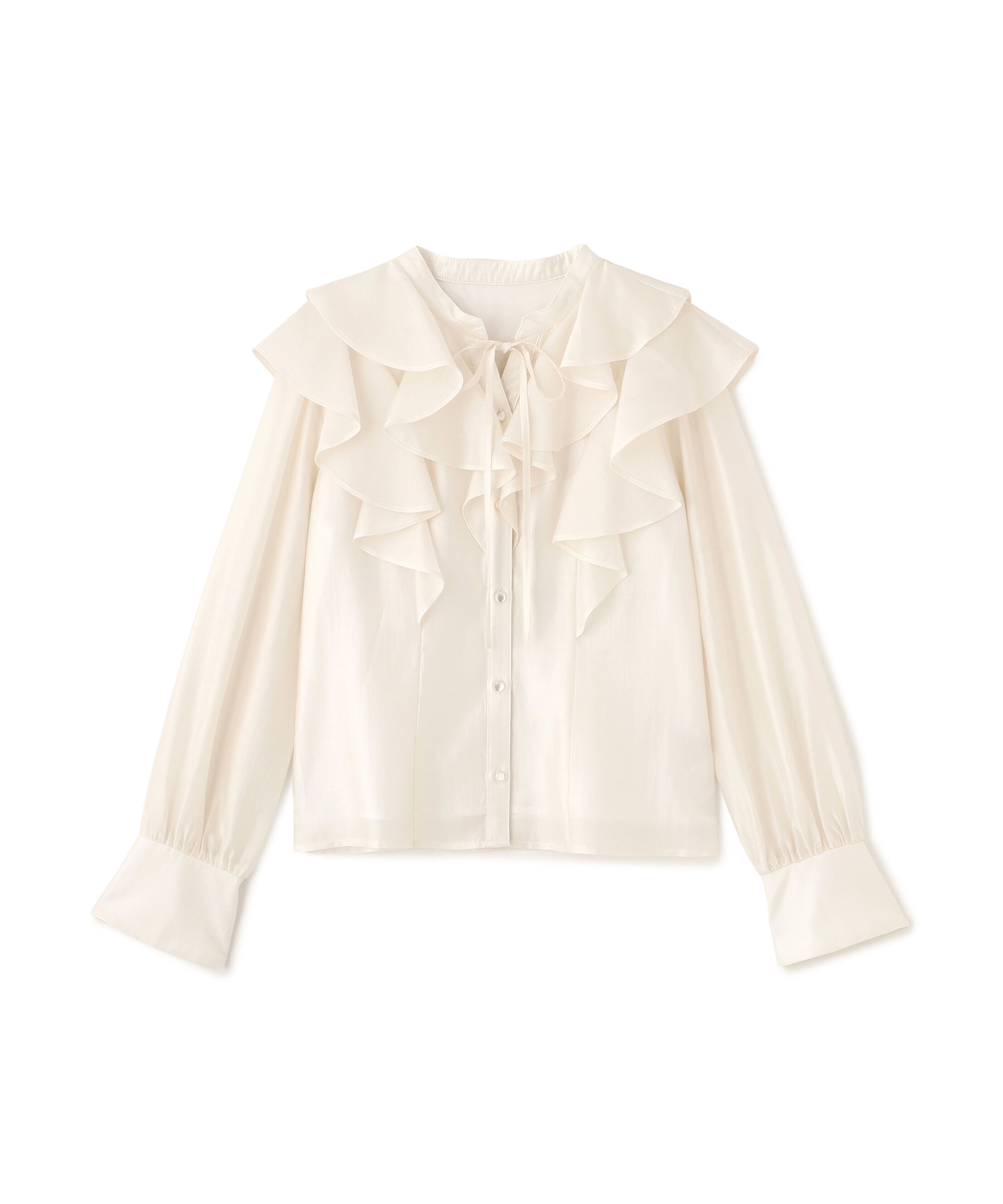  「長袖ラッフルブラウス」|シャツ・ブラウス|