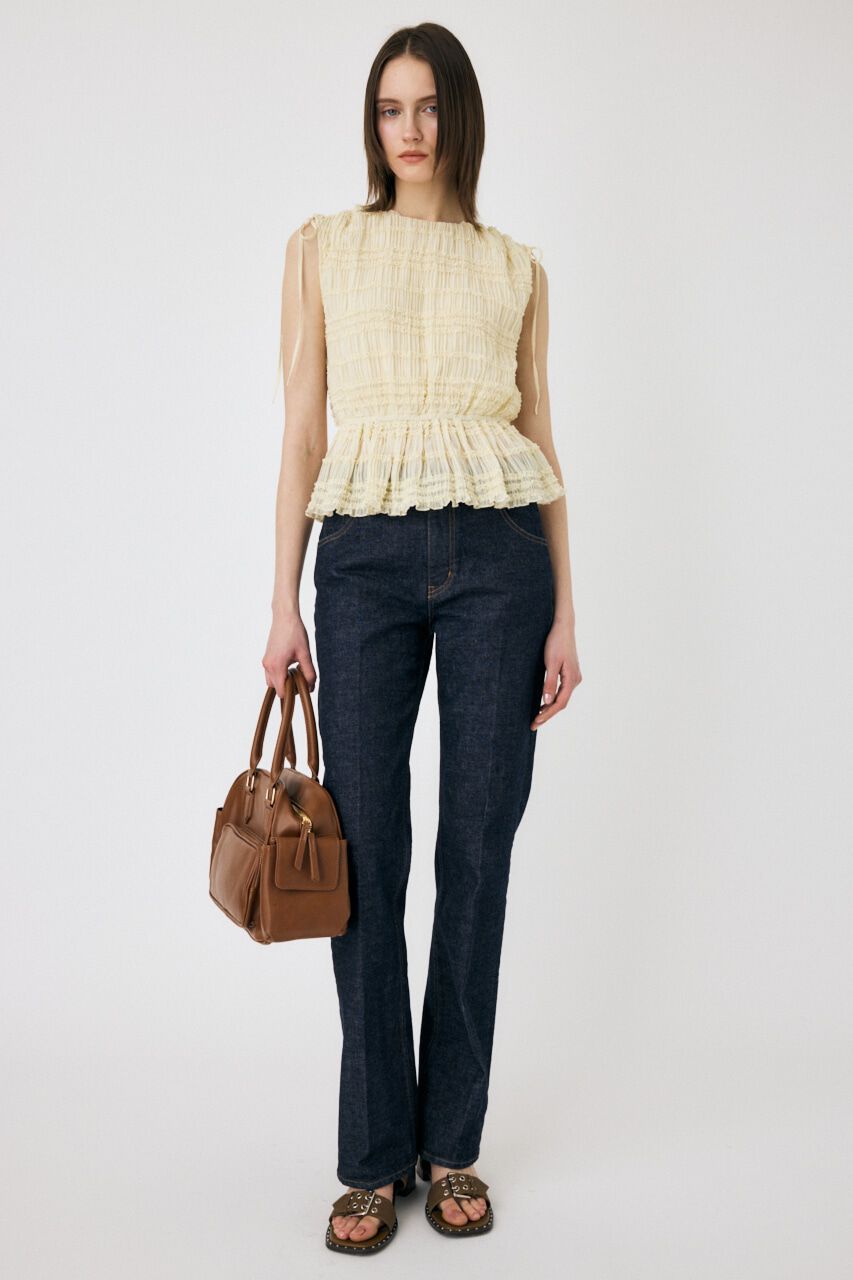 MOUSSY「MVS CENTER PRESS ストレートデニム」|デニム|One Wash1