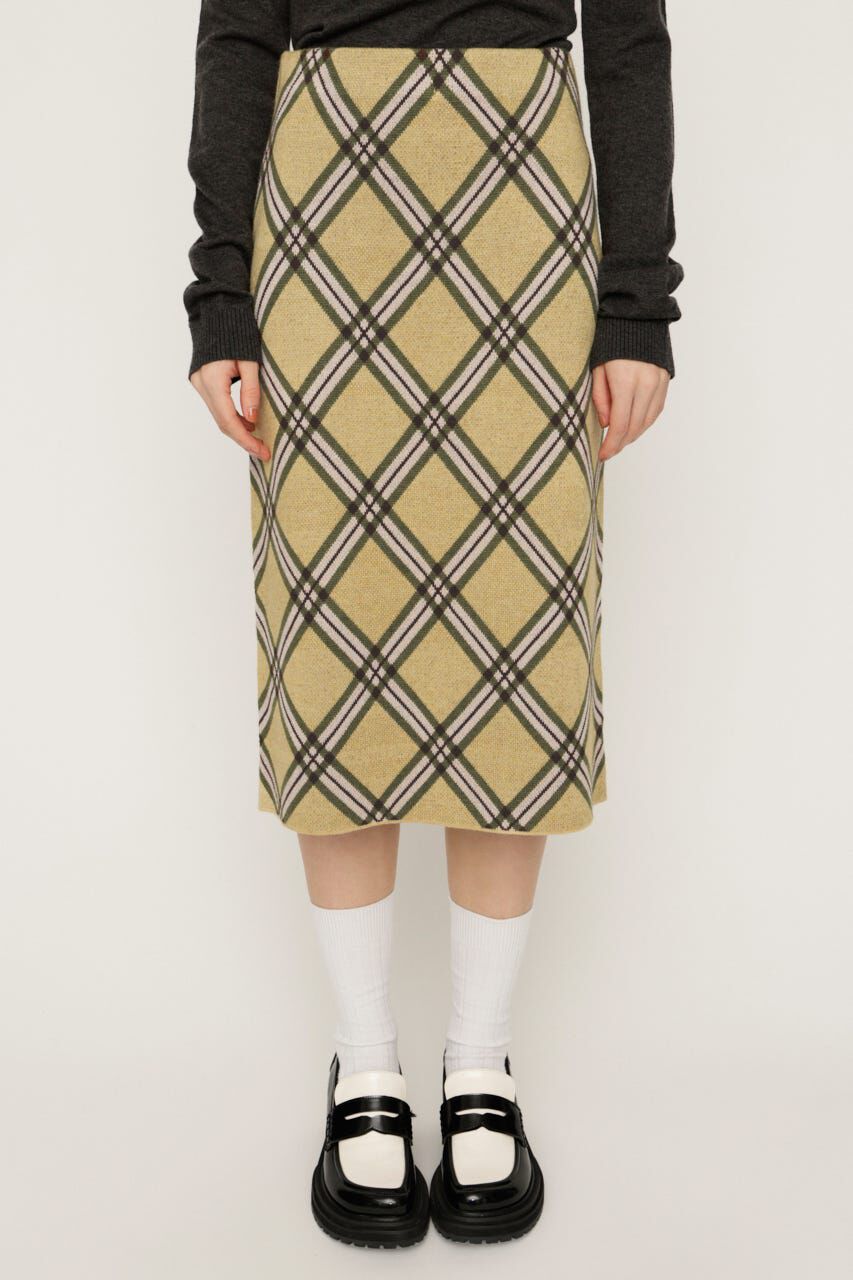 SLY「JQ CHECK KNIT ミドルスカート」|スカート|