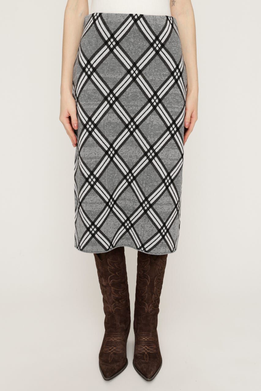 SLY「JQ CHECK KNIT ミドルスカート」|スカート|