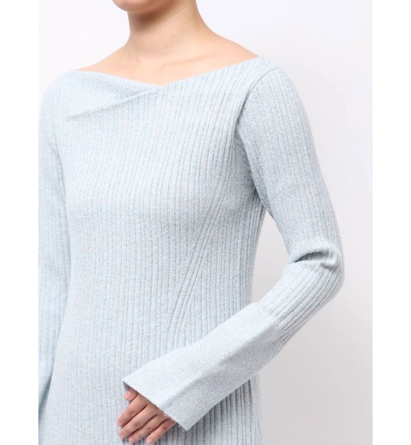 LAGUNAMOON「アシンメトリーネックフレアニットワンピース」|ワンピース|