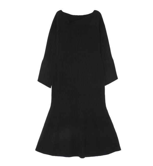 LAGUNAMOON「アシンメトリーネックフレアニットワンピース」|ワンピース|