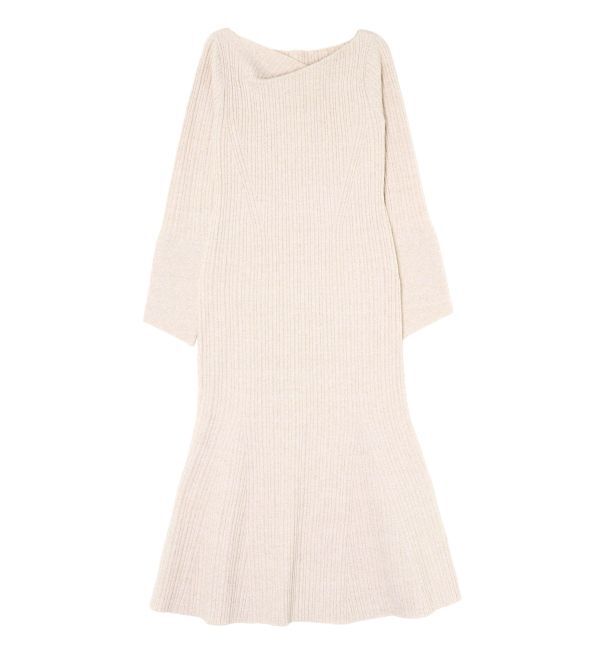 LAGUNAMOON「アシンメトリーネックフレアニットワンピース」|ワンピース|