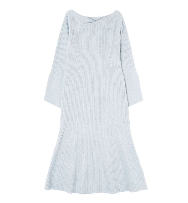 LAGUNAMOON「アシンメトリーネックフレアニットワンピース」|ワンピース|