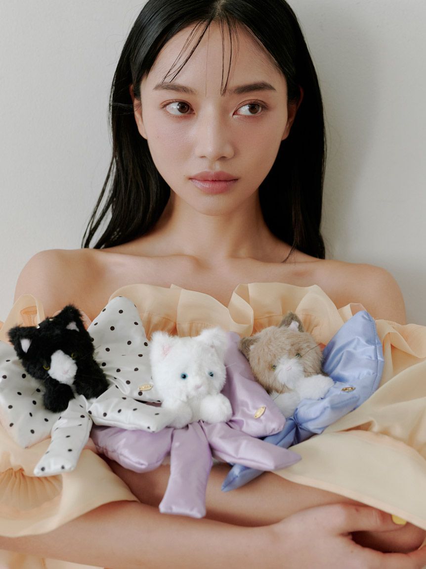 SNIDEL「リボンシュシュキャットチャーム」|キーケース|