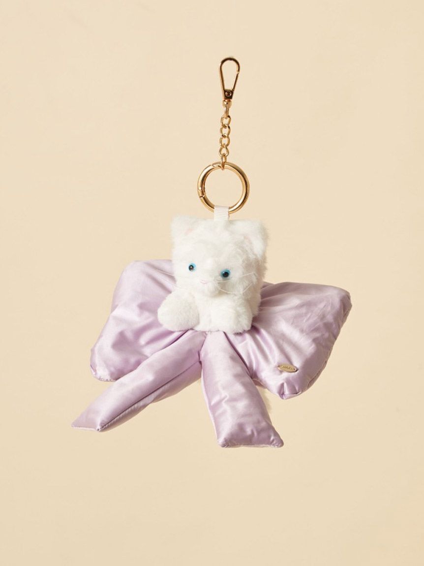 SNIDEL「リボンシュシュキャットチャーム」|キーケース|