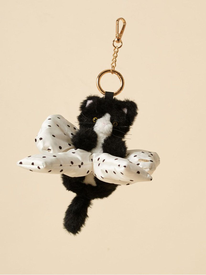 SNIDEL「リボンシュシュキャットチャーム」|キーケース|