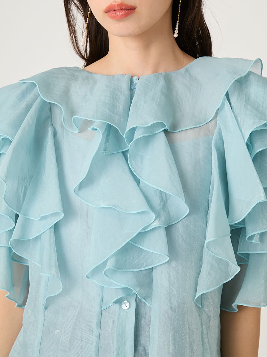 FRAY I.D「2wayフラワースリーブフリルブラウス」|シャツ・ブラウス|