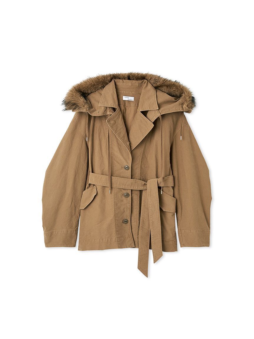 styling/「【セットアップ対応】アタッチドフードジャケット」|ミリタリージャケット|BEG