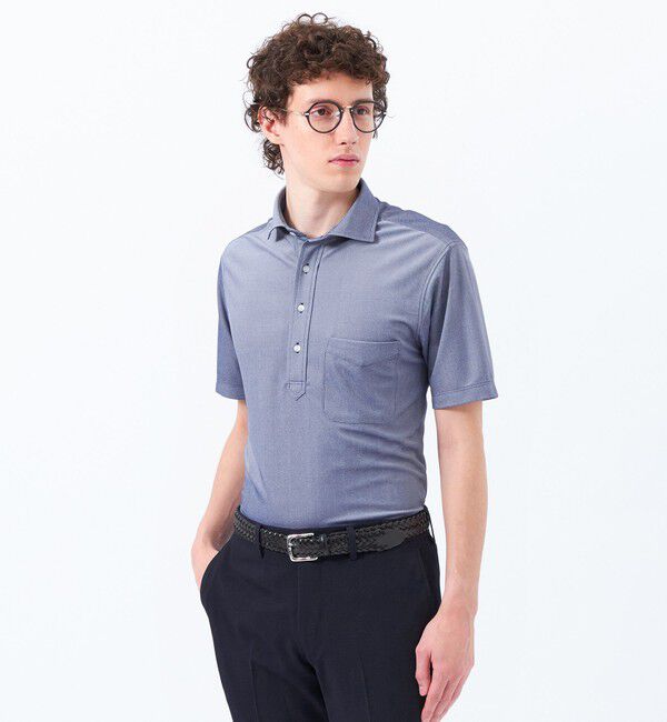 MACKINTOSH PHILOSOPHY「トロッター メランジ鹿の子 カッタウェイポロ」|シャツ・ブラウス|ネイビー