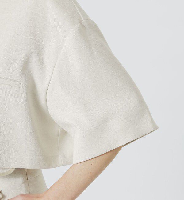  「【手洗い可】クロップドハーフスリーブシャツ」|シャツ・ブラウス|