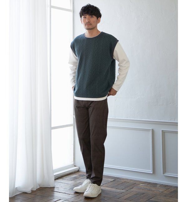 ikka「フクレジャガードフェイクベストロンT」|Tシャツ・カットソー|