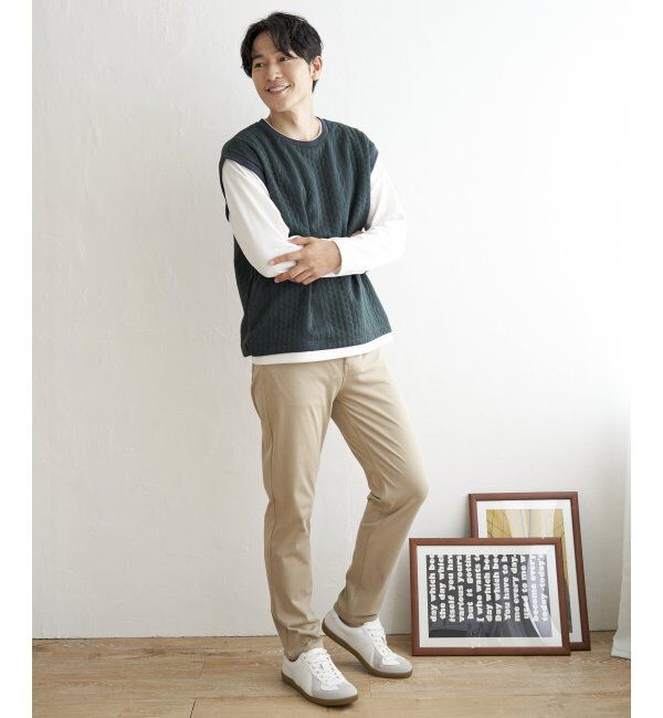 ikka「フクレジャガードフェイクベストロンT」|Tシャツ・カットソー|