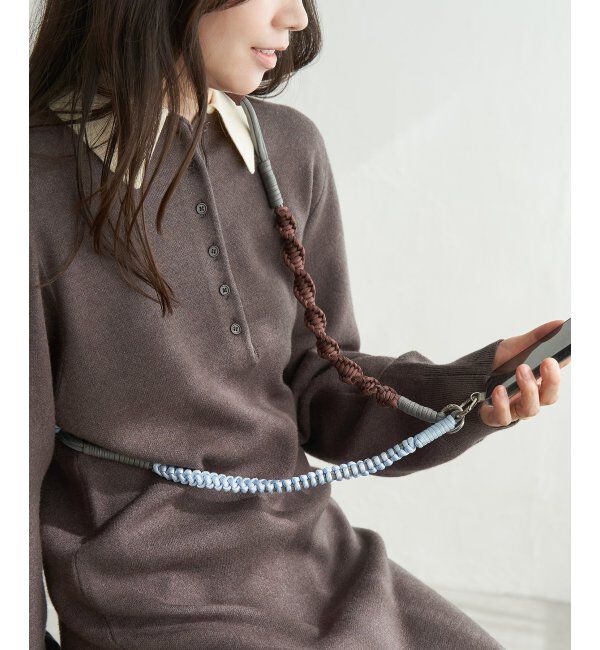 VENCE share style「配色ロープストラップ」|ネックレス|ライトブルー