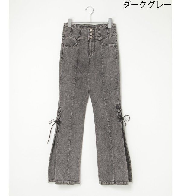 VENCE share style「サイドカットアウトリボンフレア」|デニム|