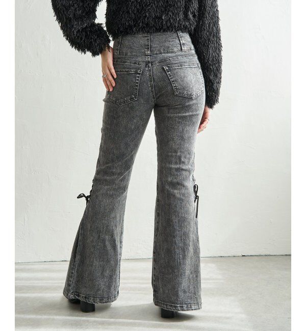 VENCE share style「サイドカットアウトリボンフレア」|デニム|