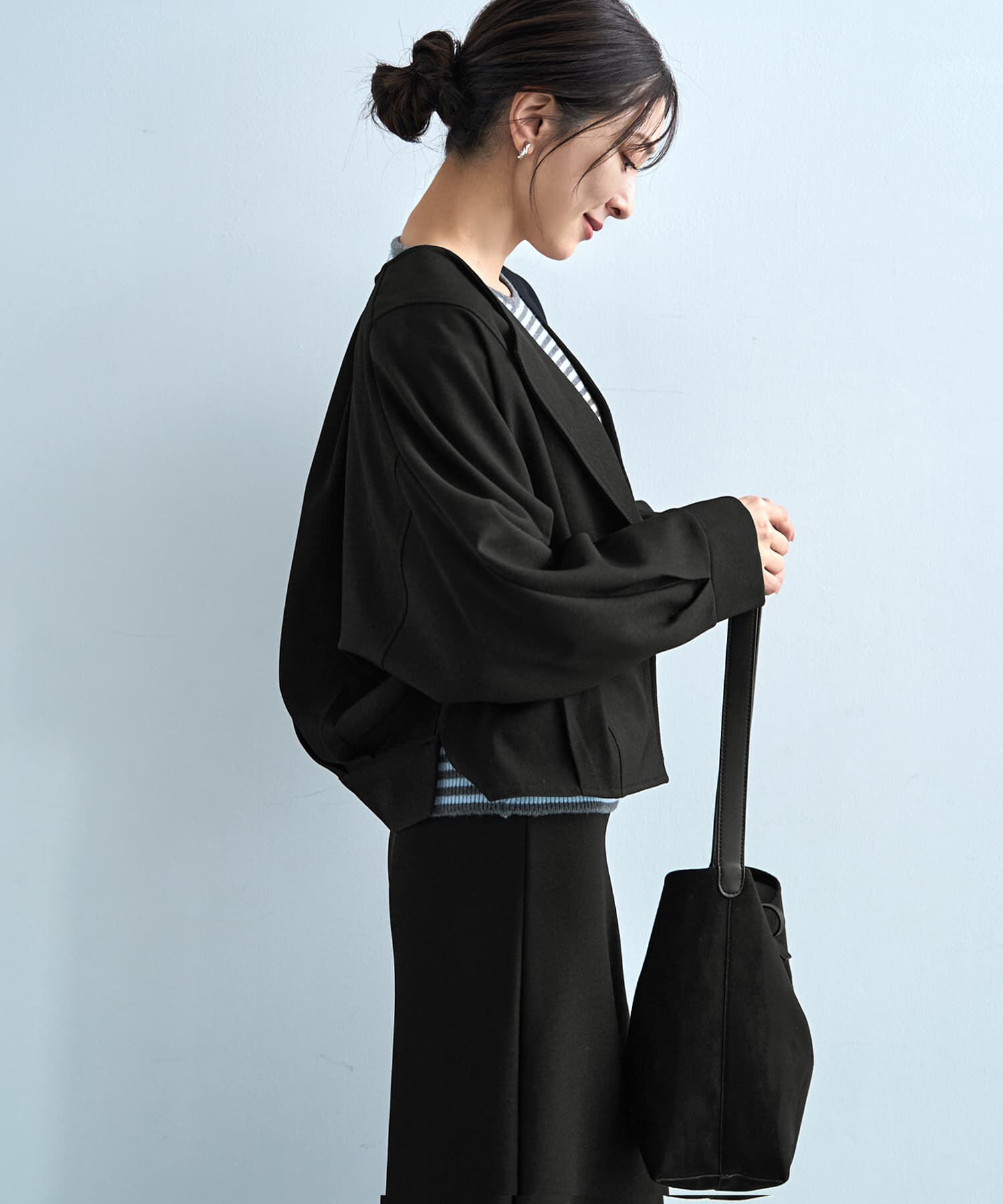 STYLE DELI「ライトなオープンカラージャケット」|ノーカラージャケット|