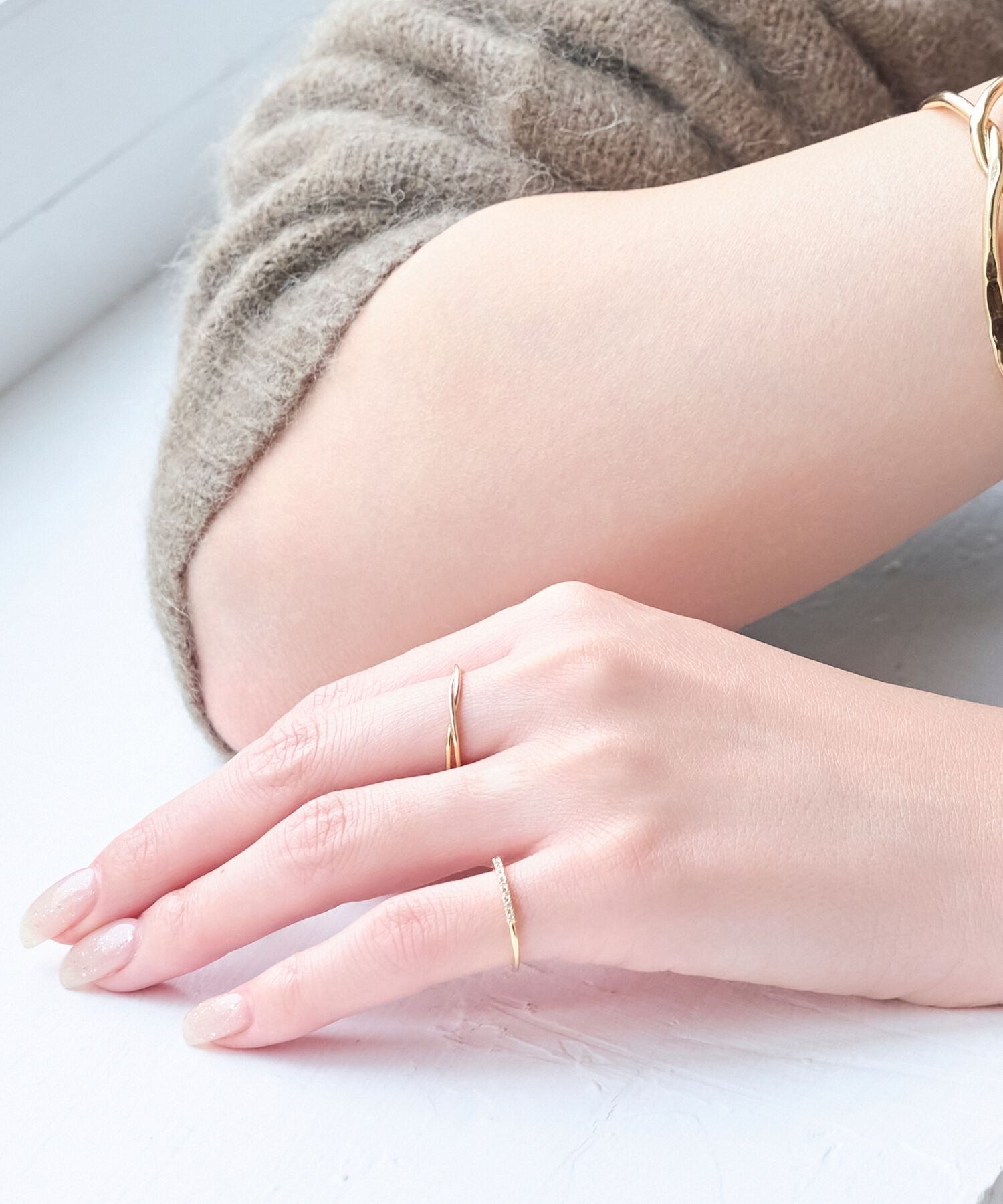 Phoebe「2setラインビジューリング」|リング|