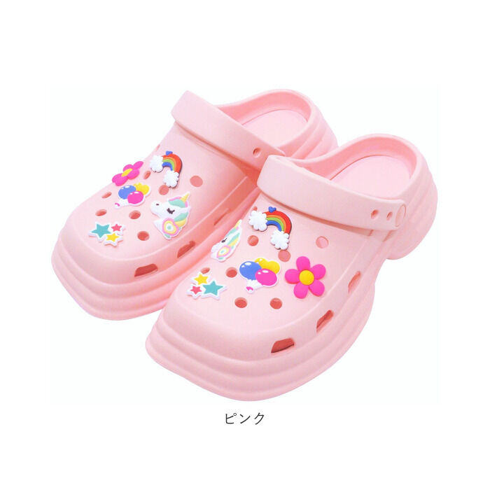 BACKYARD FAMILY「厚底サンダル アクセサー付き 通販 サンダル シャワーサンダル 厚底 アクセサー かわいい」|サンダル|