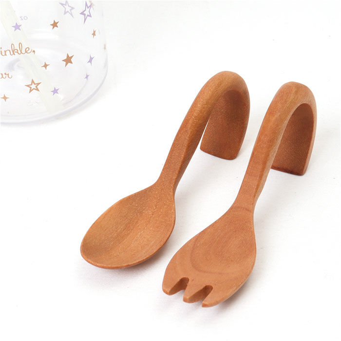 BACKYARD FAMILY「ベビー スプーン フォークセット 通販 木製 ベビースプーン ベビーフォーク 赤ちゃん ベビー食器」|食器・キッチングッズ|