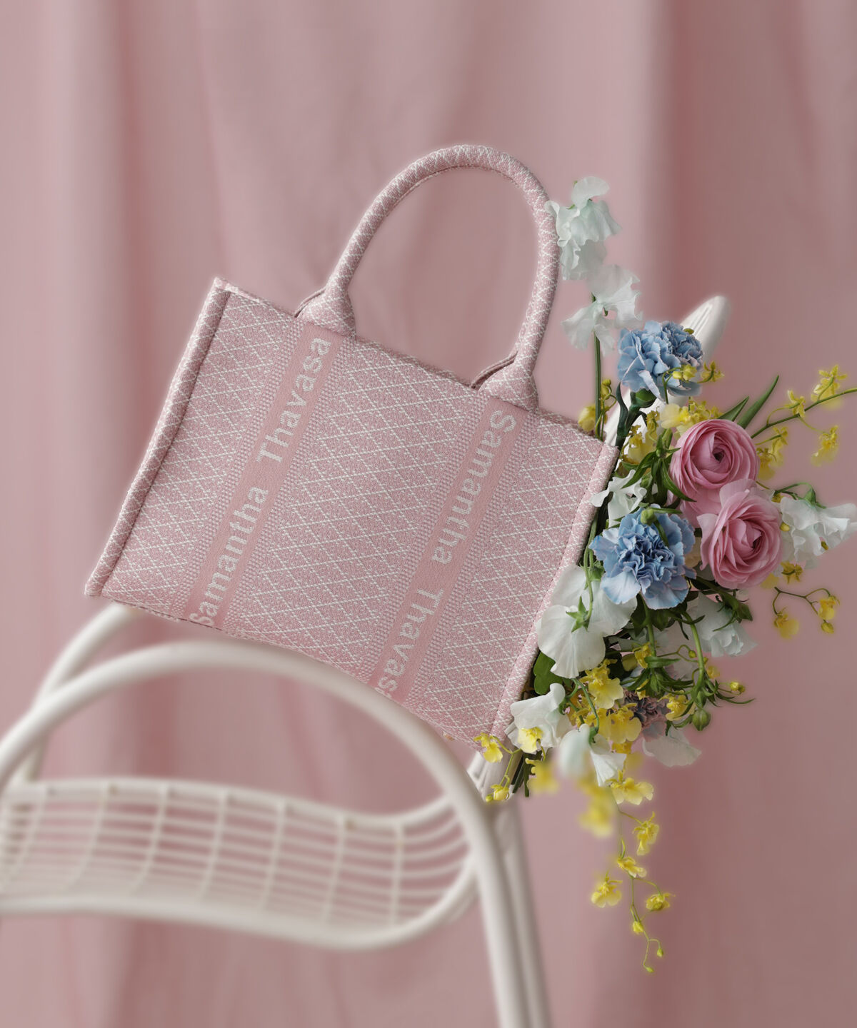 Samantha Thavasa「[Newカラー]ステッチワークジャガード ハンドバッグ」|ハンドバッグ|