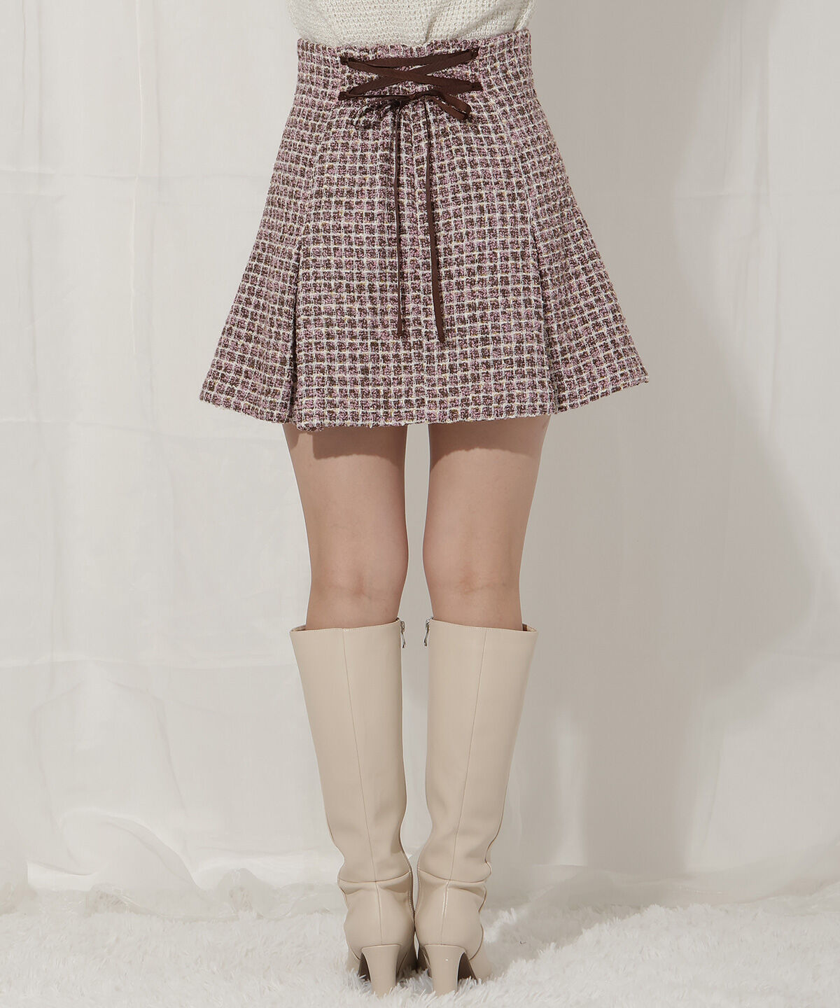 WILLSELECTION「ラメツイードミニスカート」|フレア|