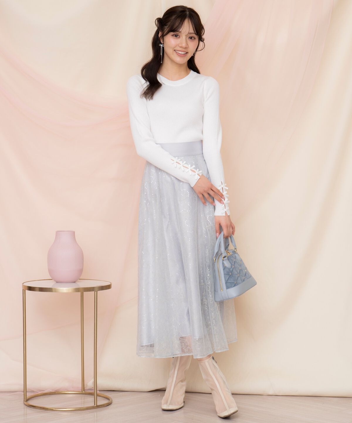 WILLSELECTION「スパンコール付きチュールスカート」|フレア|