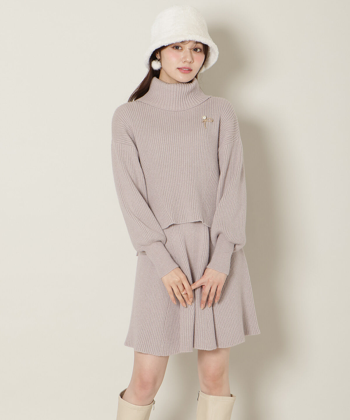 WILLSELECTION「オフタートル&times;スカートニットSETUP」|ワンピース|