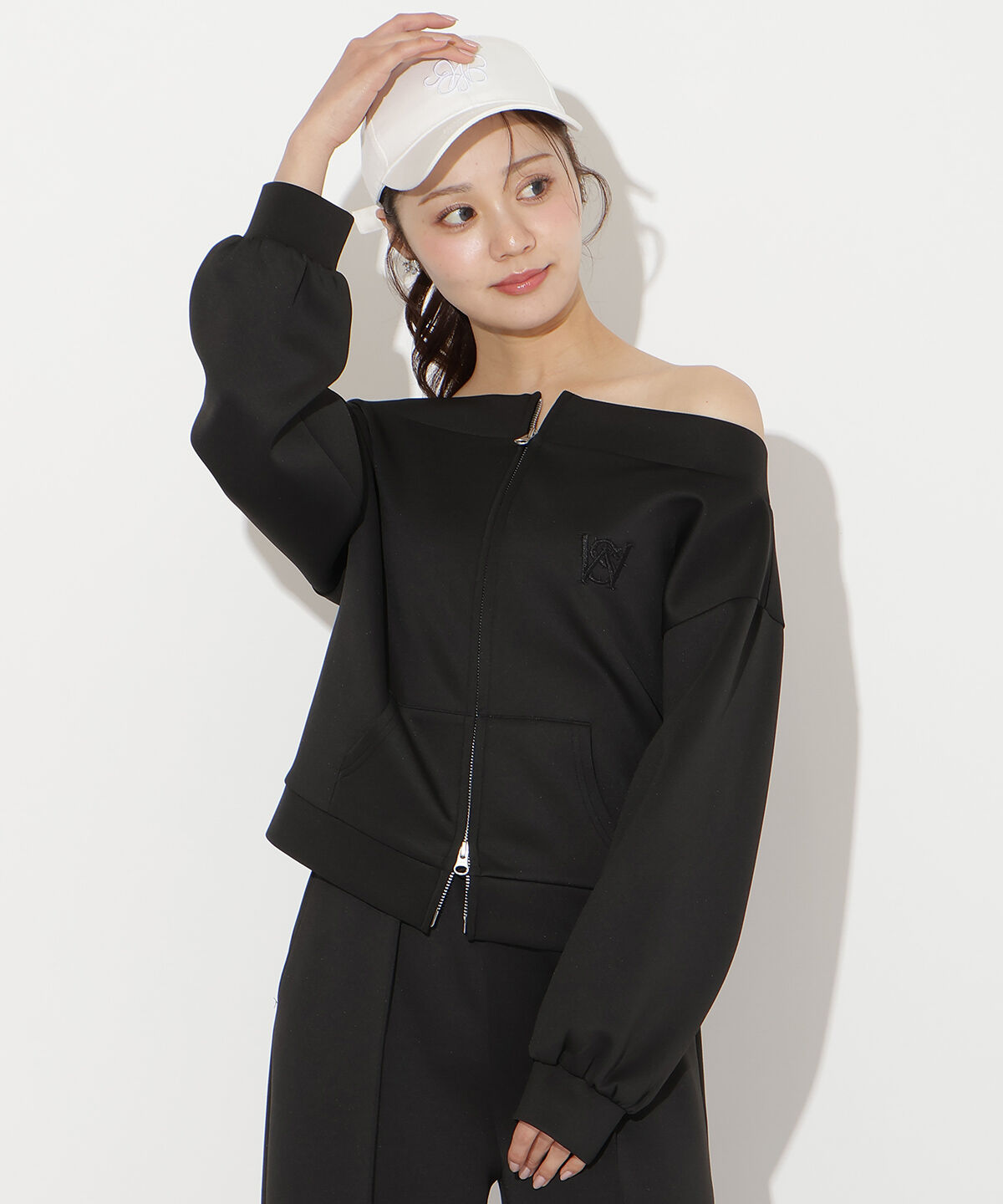 WILLSELECTION「ダブルZIPオフショルスウェットトップス」|その他|ブラック