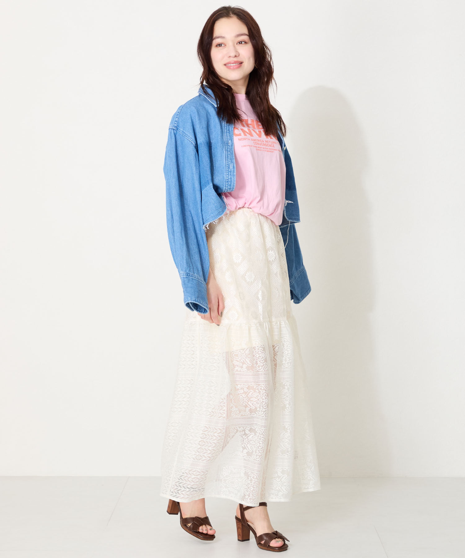 ORiental TRaffic「リボンベルトウッドヒールサンダル/51225 サンダル 人気 ヒール8.2cm」|サンダル|