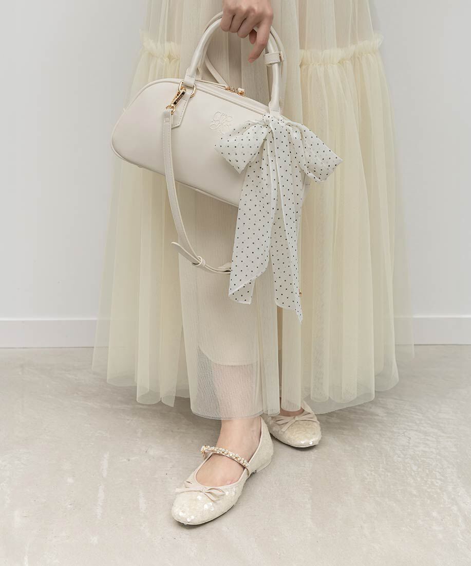  「ビジューストラップバレエシューズ」|パンプス|