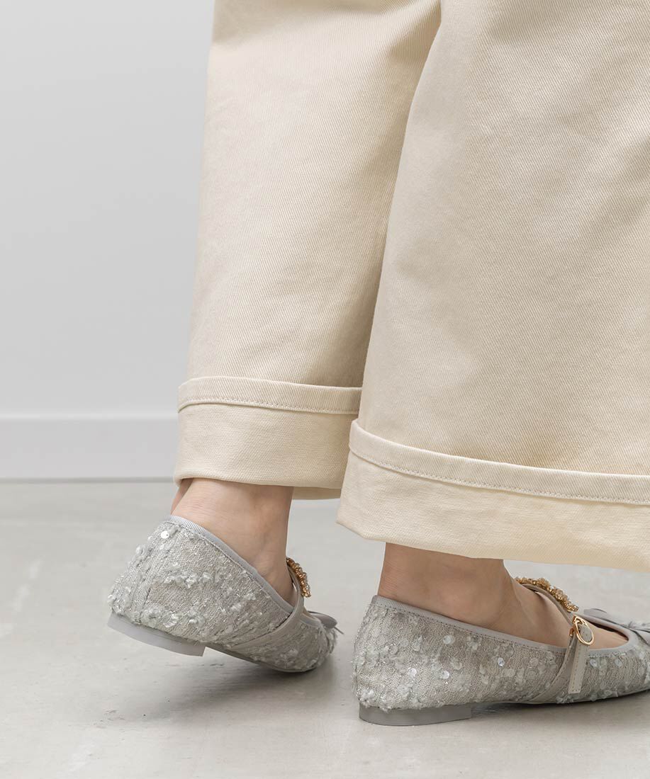  「ビジューストラップバレエシューズ」|パンプス|