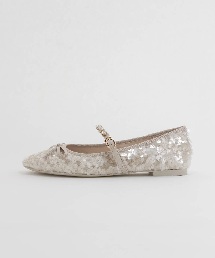  「ビジューストラップバレエシューズ」|パンプス|