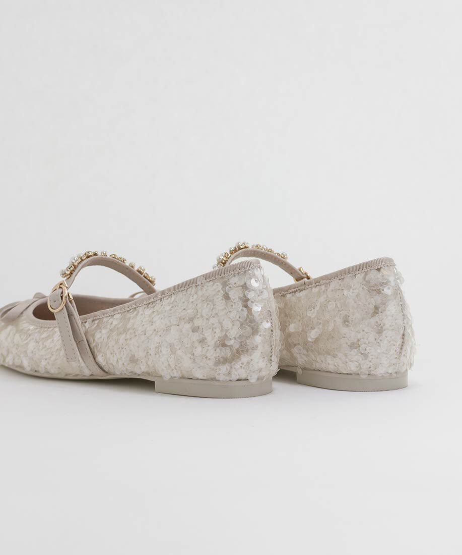  「ビジューストラップバレエシューズ」|パンプス|