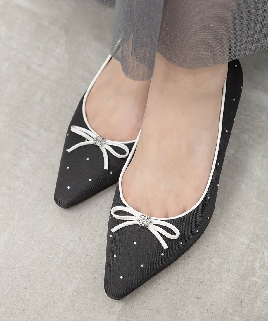  「モノグラムパーツリボンパンプス」|パンプス|