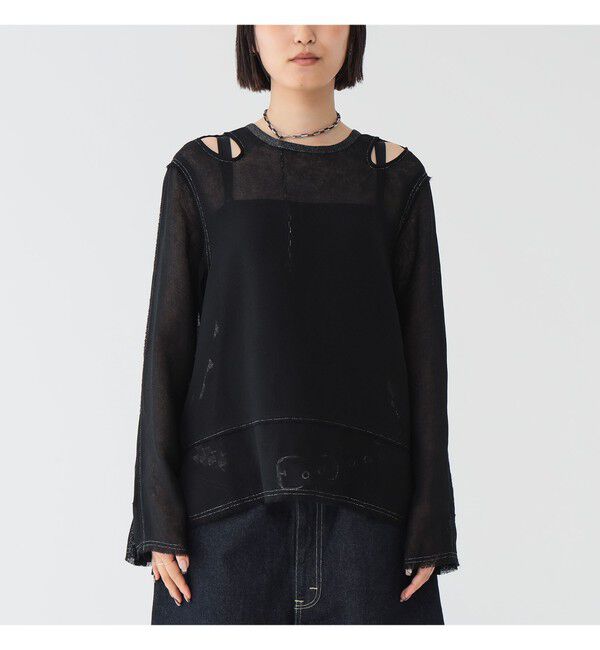 BEAMSBOY「maturely / メッシュ トップ ロングスリーブ」|シャツ・ブラウス|