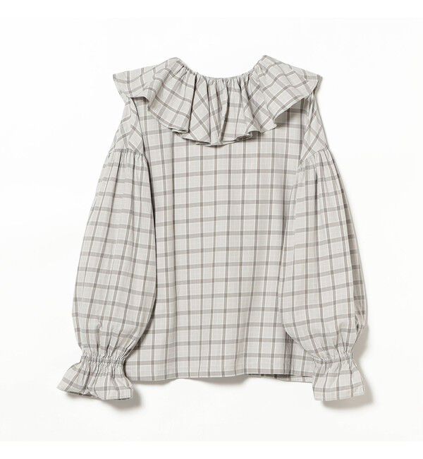 BEAMSBOY「チェック フリルカラー シャツ」|シャツ・ブラウス|