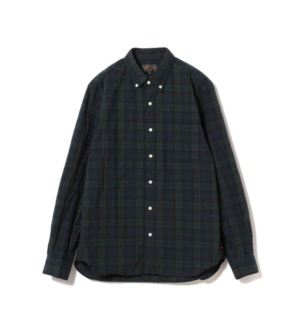 BEAMS PLUS「BEAMS PLUS / インディゴチェック ボタンダウンシャツ」|シャツ・ブラウス|