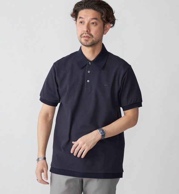 SHIPS「【SHIPS別注】LACOSTE: クラシック ニットリブ ポロシャツ」|ポロシャツ|