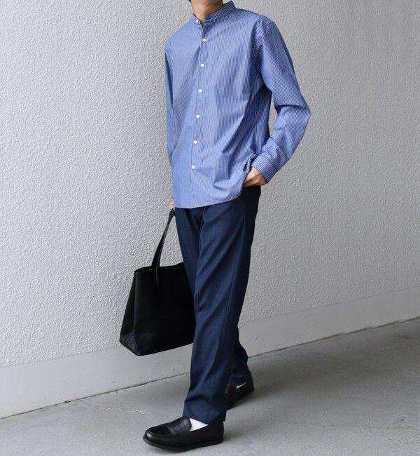 SHIPS any「SHIPS any: ストライプ / ソリッド リラックス バンドカラー シャツ 25AW◇」|シャツ・ブラウス|