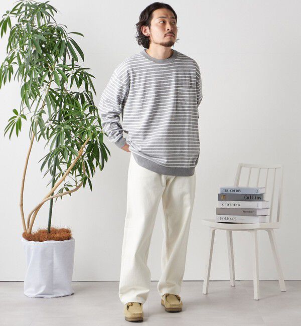 SHIPS any「SHIPS any: ソリッド / ボーダー スウェットライク Tシャツ (ロンT)◇」|Tシャツ・カットソー|