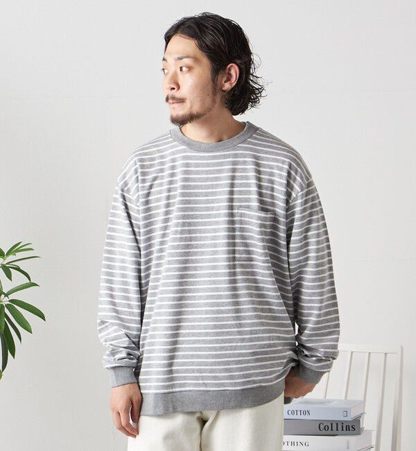 SHIPS any「SHIPS any: ソリッド / ボーダー スウェットライク Tシャツ (ロンT)◇」|Tシャツ・カットソー|